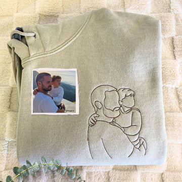 Father and Son Sweatshirt, Hoodie, Personalized Fathers Day Gifts from Portrait Photo