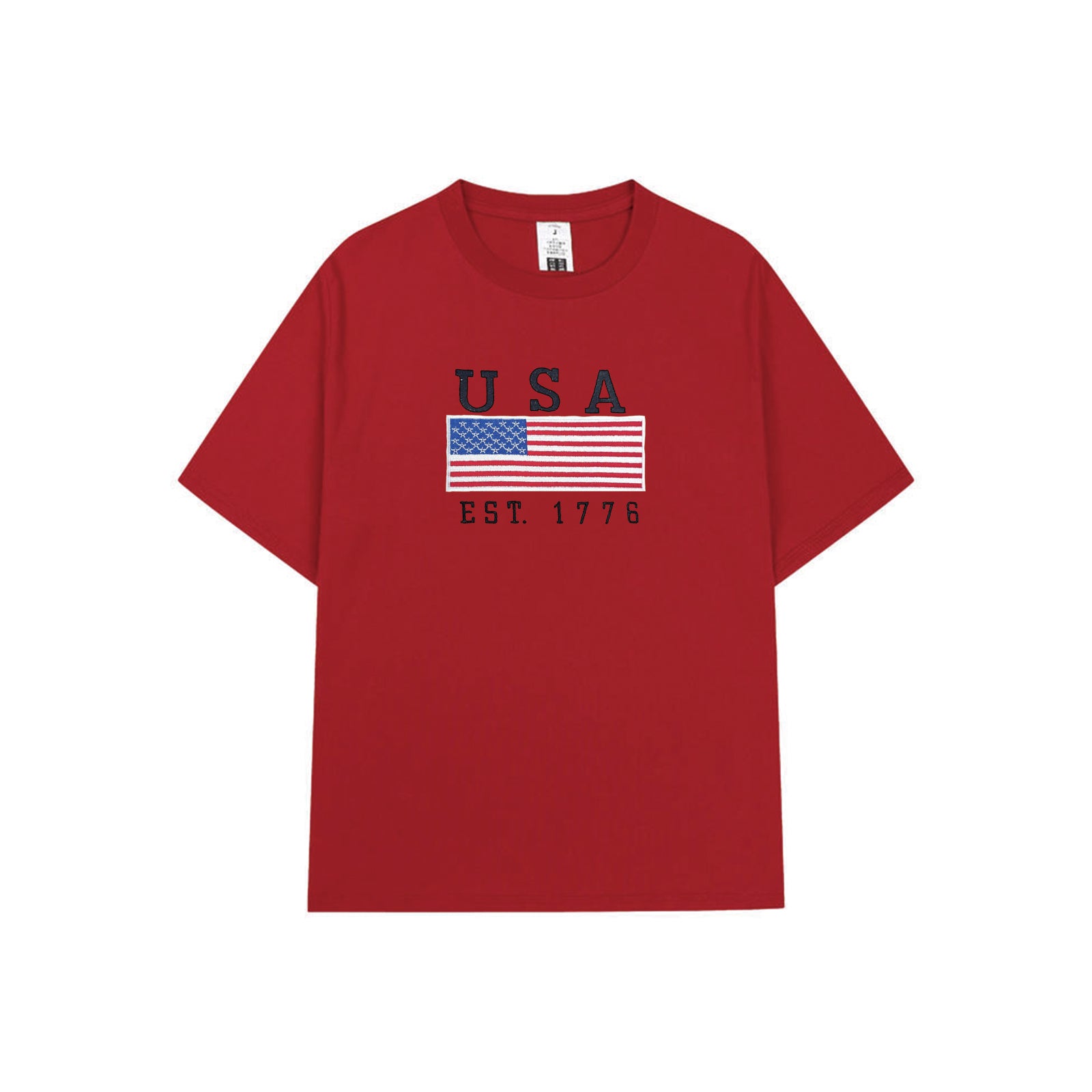 Embroidered American flag T-shirt