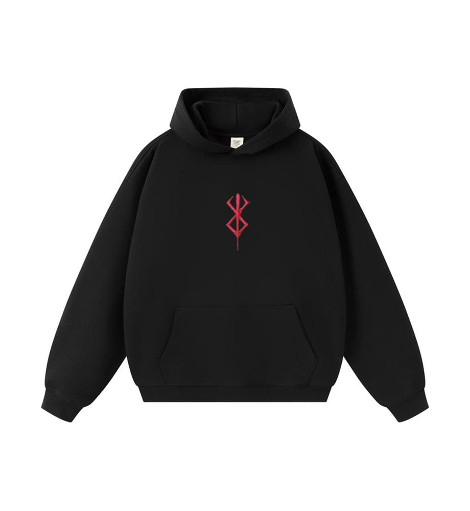 Embroidered Anime Sword Style Hoodie