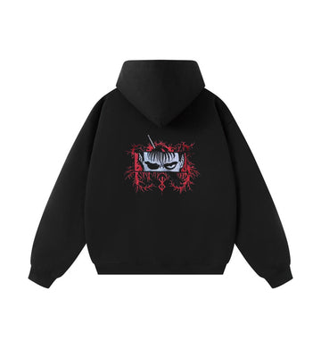 Embroidered Anime Sword Style Hoodie