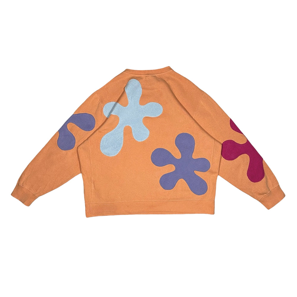 Fashionable Flower Cutout Stitching Round Neck Sweatshirt