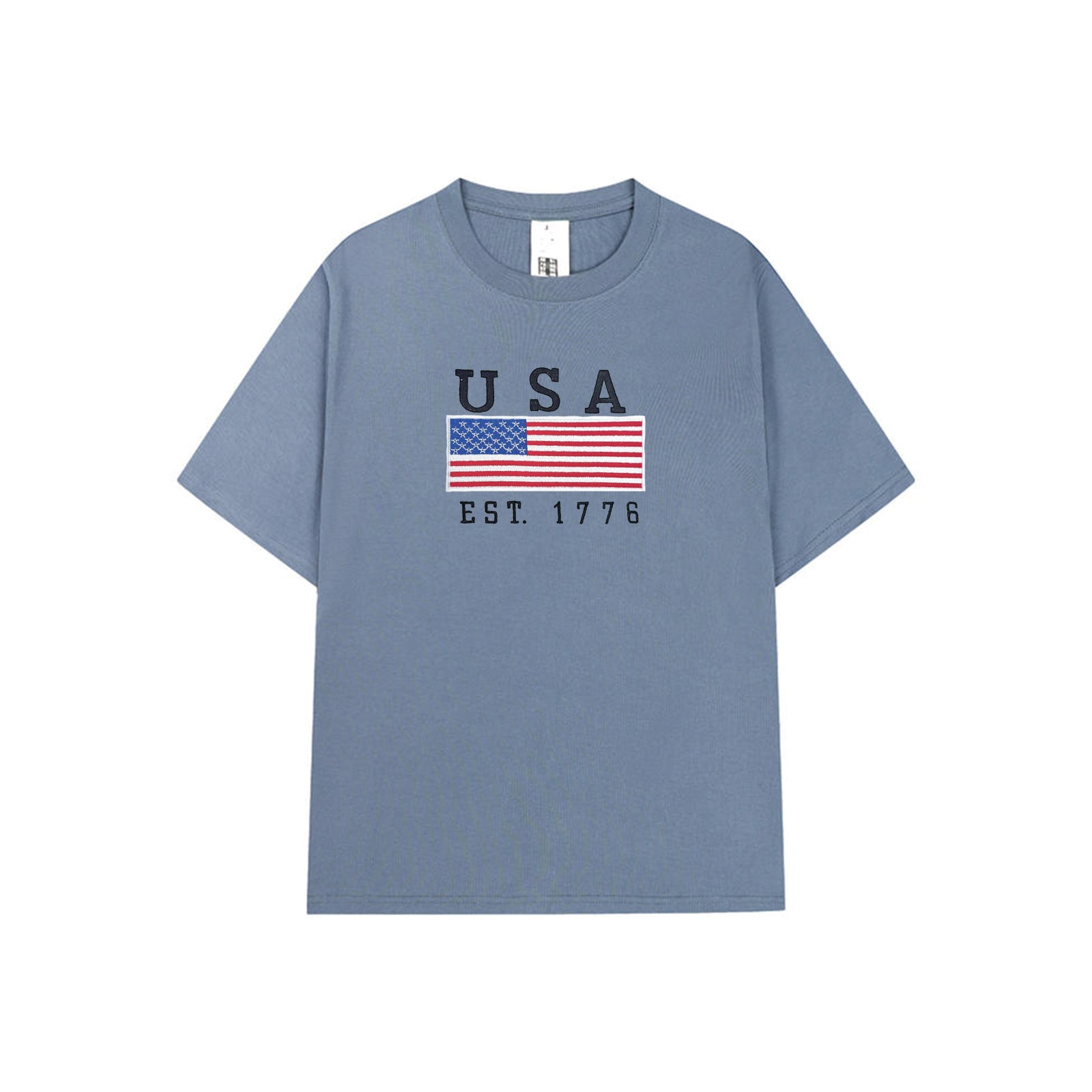 Embroidered American flag T-shirt