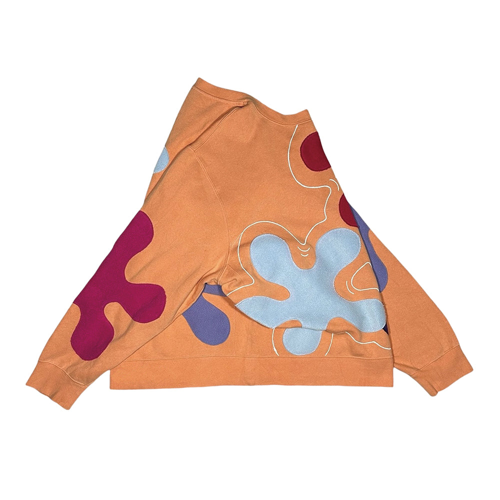 Fashionable Flower Cutout Stitching Round Neck Sweatshirt