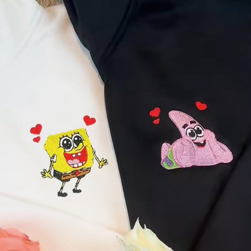 Embroidered Couple Anime Hoodie