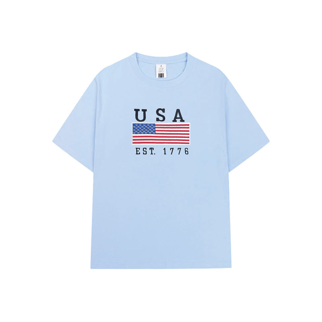 Embroidered American flag T-shirt