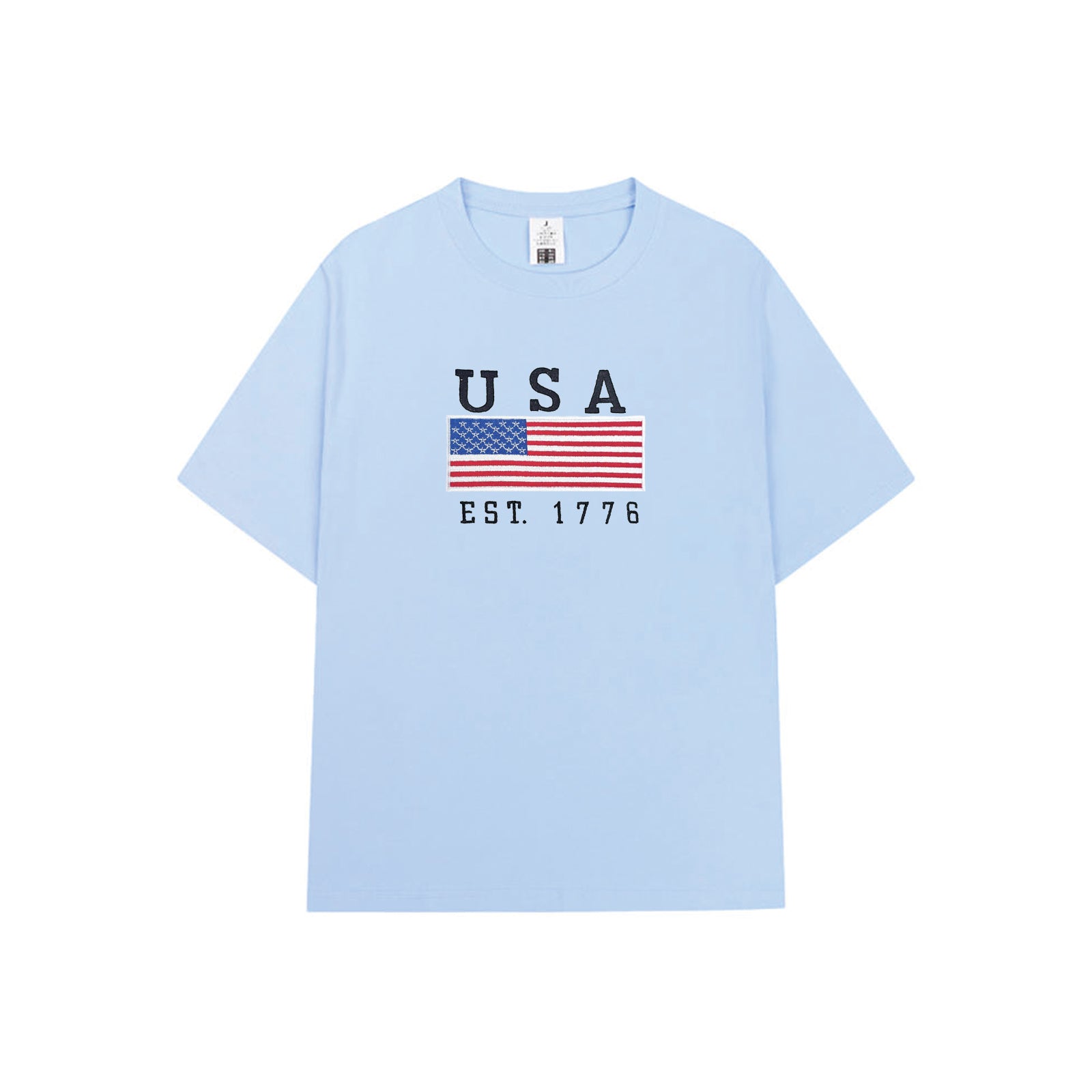 Embroidered American flag T-shirt