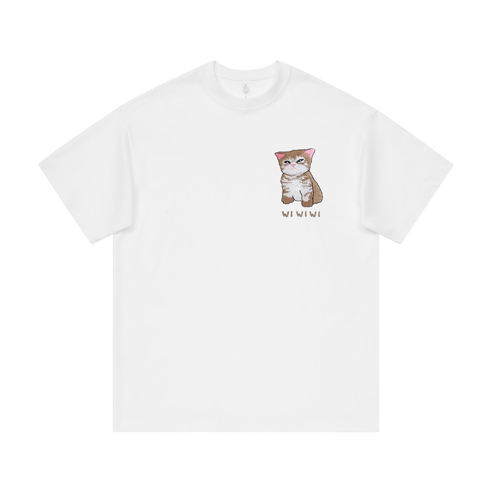 Cartoon Cat Embroidered Tee