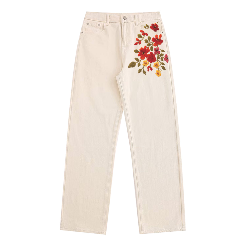 Floral Embroidered Jeans