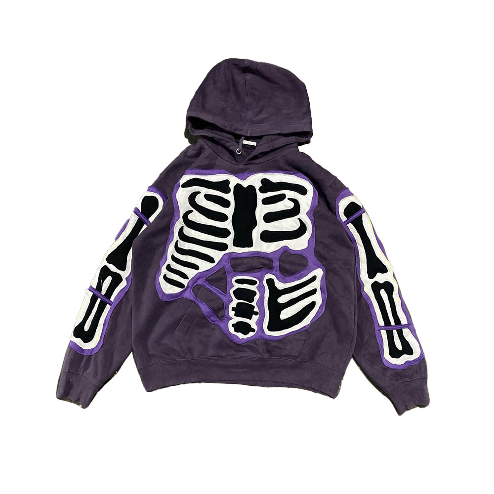 Skull Panel Colorblock Hoodie
