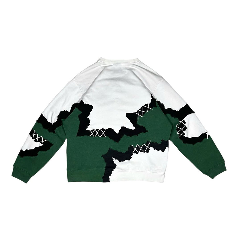 Trendy Patchwork Skeleton Stitch Sweatshirt