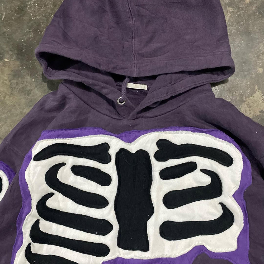 Skull Panel Colorblock Hoodie