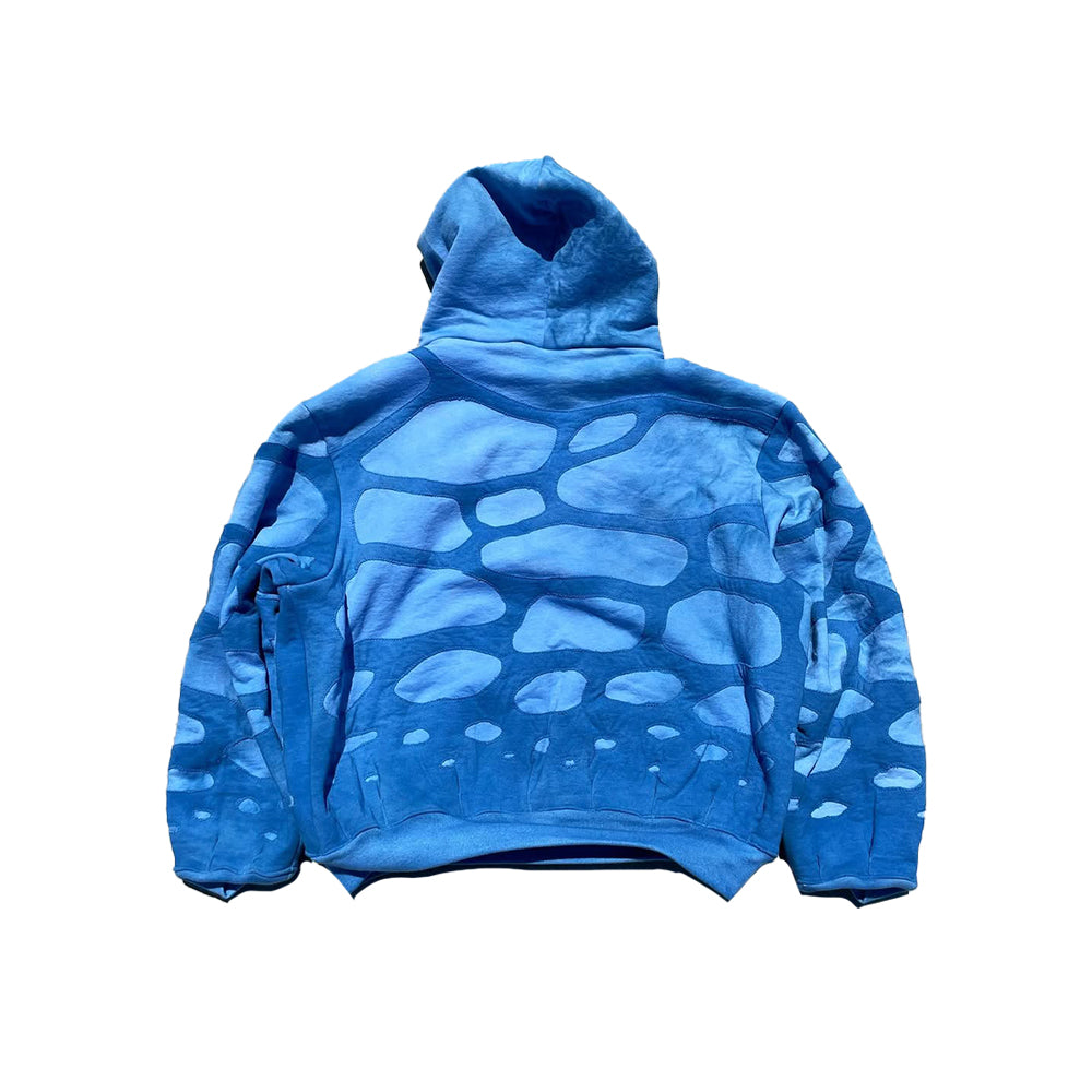 Wave-Stitch Panel Hoodie