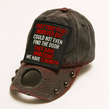 Distressed Vintage Patch Hat with Studs