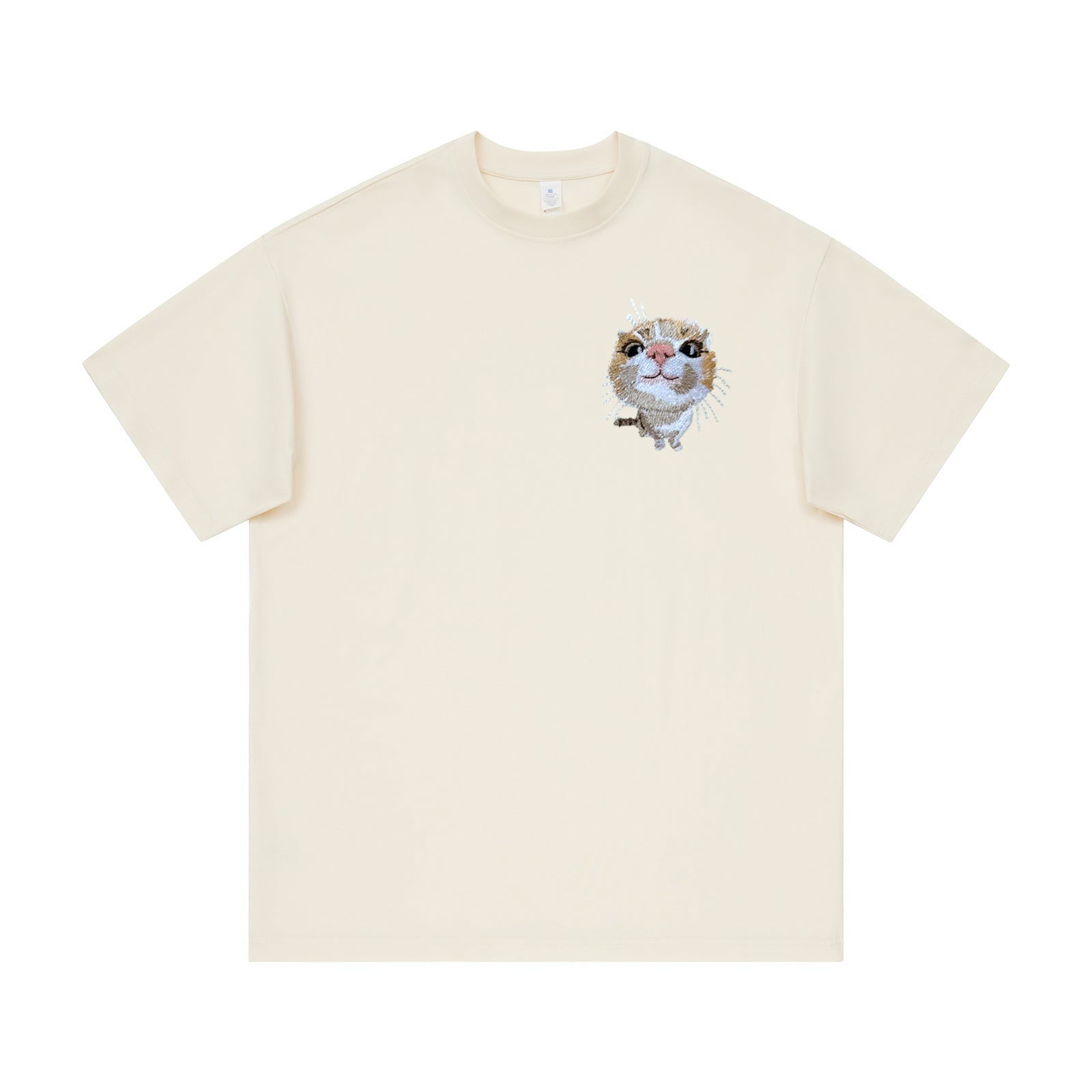Pair Cat Embroidery Tee for Lovers