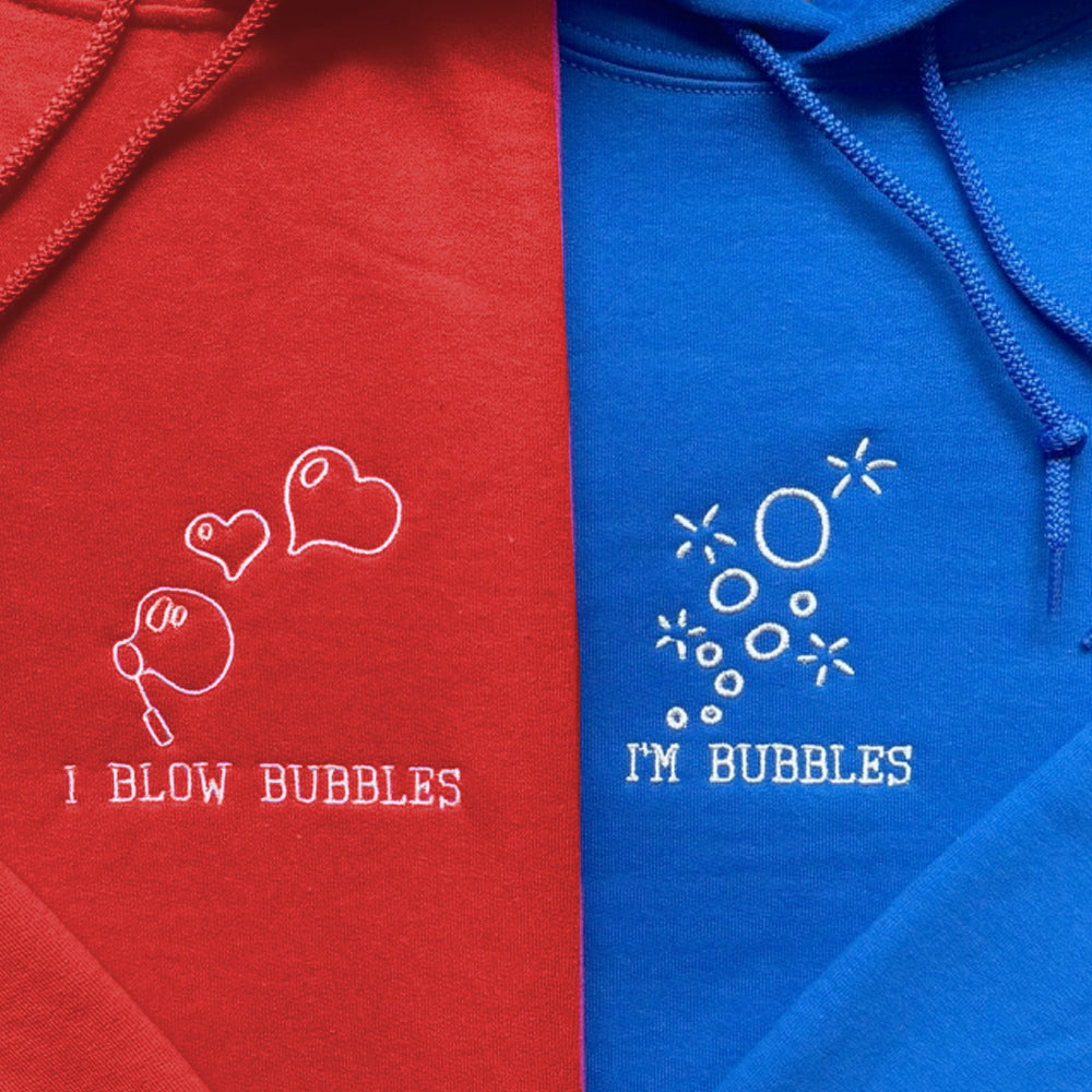 Embroidered CoupleAutumn And Winter Hooded Sweatshirt