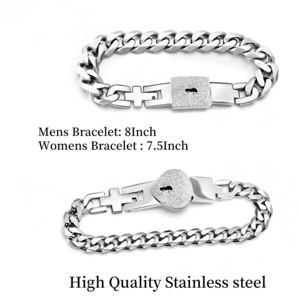 2-Piece Couple Elegant Heart Design Bracelet Set