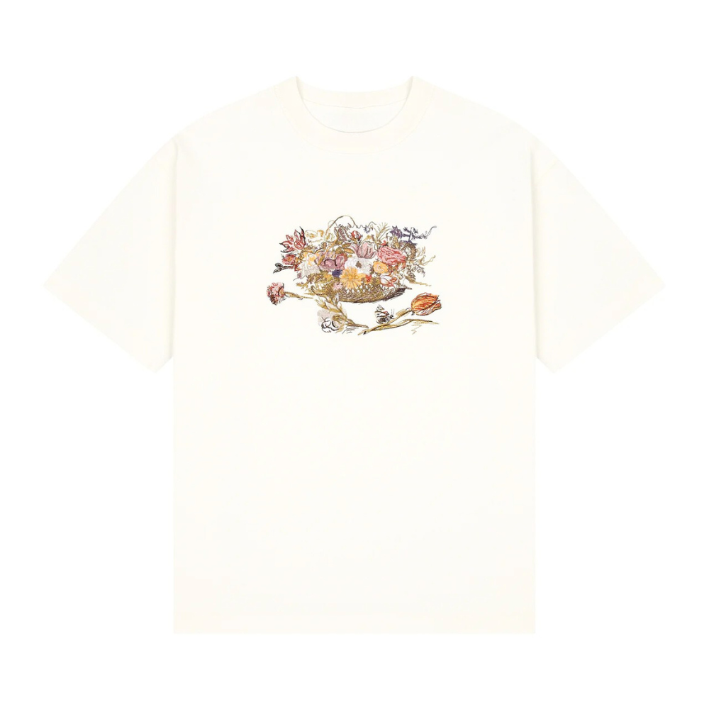 Embroidered Vintage Floral Still Life T-Shirt