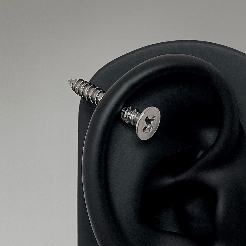 Punk Rock Unisex Stainless Steel Screw Stud Earrings