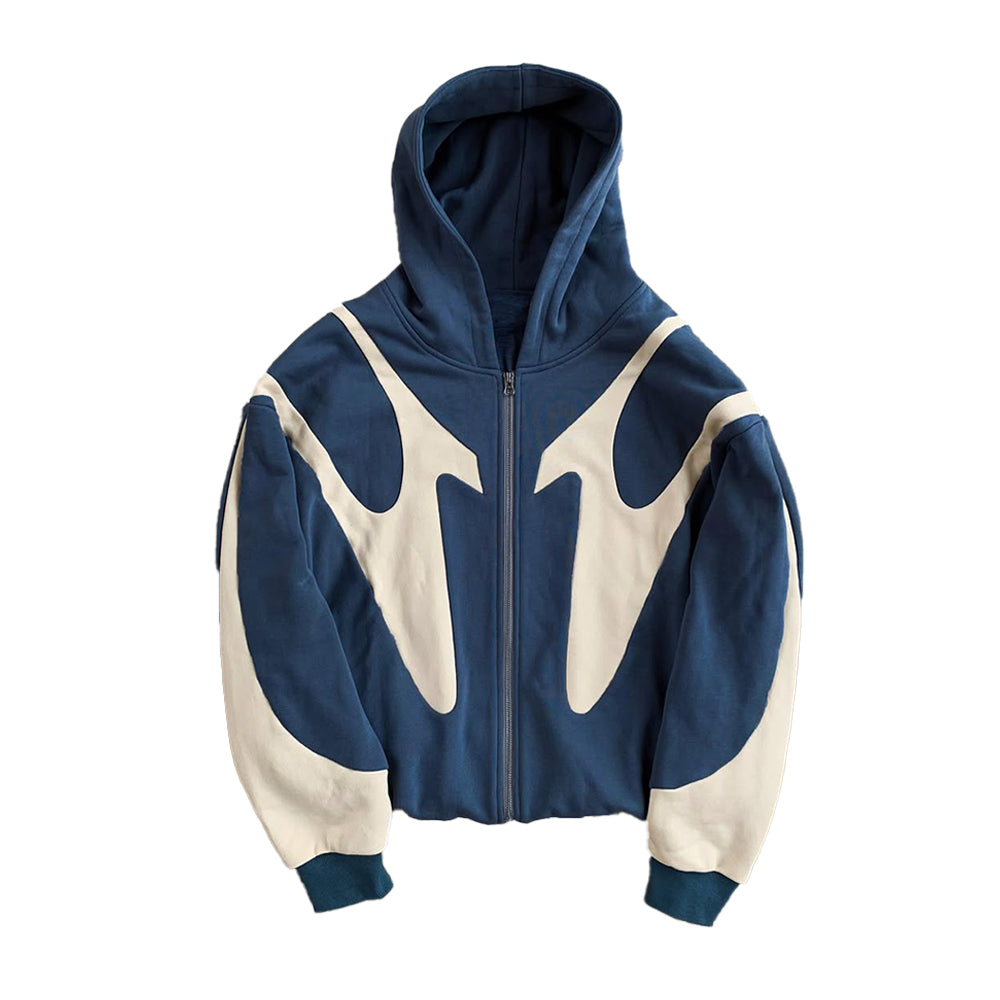 Contrast Zip-Up Hoodie