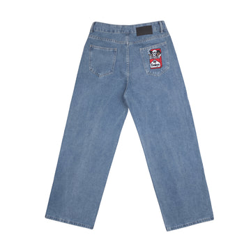 Embroidered Skeleton Cigarette Denim