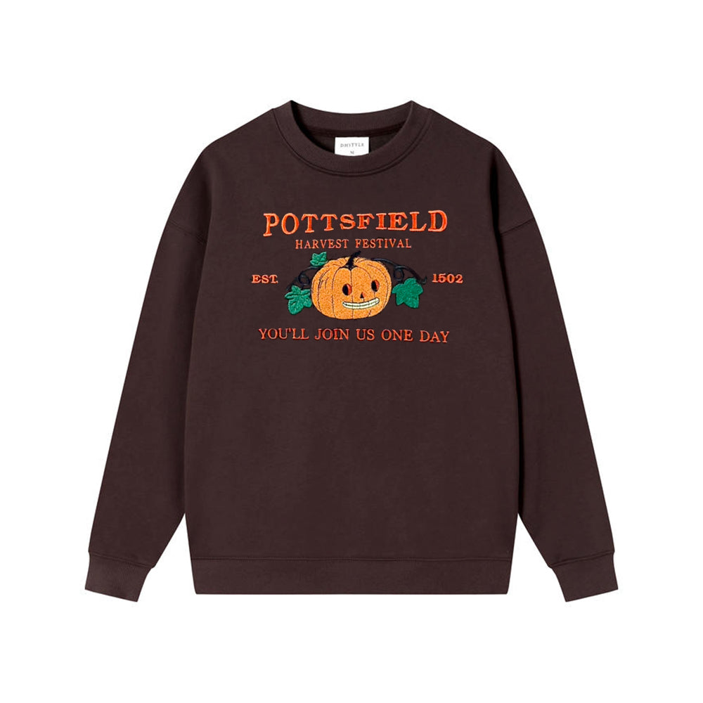 Pumpkin Embroidered Sweatshirt