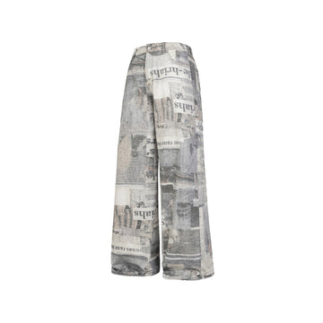 Graffiti Newspaper Baggy Jeans