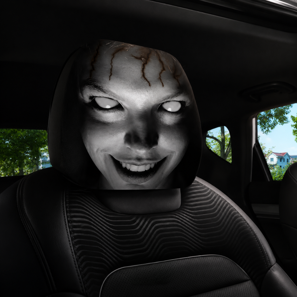 Spooky Ghost Car Headrest Cover