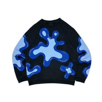 Creative Blue Water Drop Cut Patchwork Hoodie