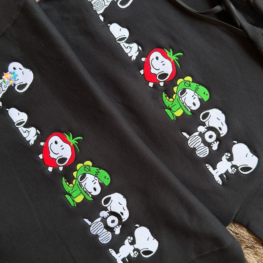 Adorable Animated Embroidery Hoodies