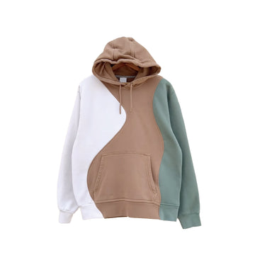 Brown, Green And Cream Reworked Hoodie