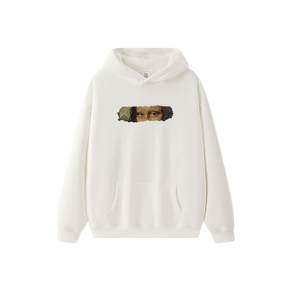 Embroidered Autumn And Winter Hooded Sweatshirt  Mona Lisa