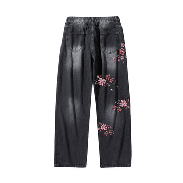 Sakura Bloom Embroidered Jeans