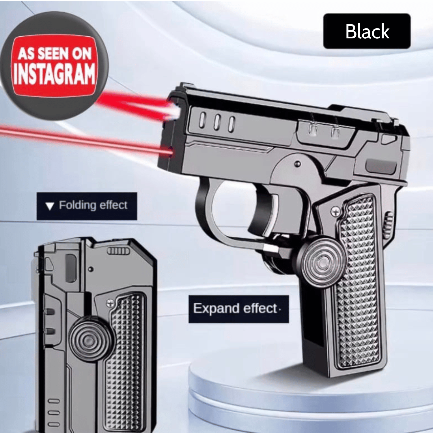 Multi Functional Folding Dual Form Decompression Gyro Gun Shaped Lighter