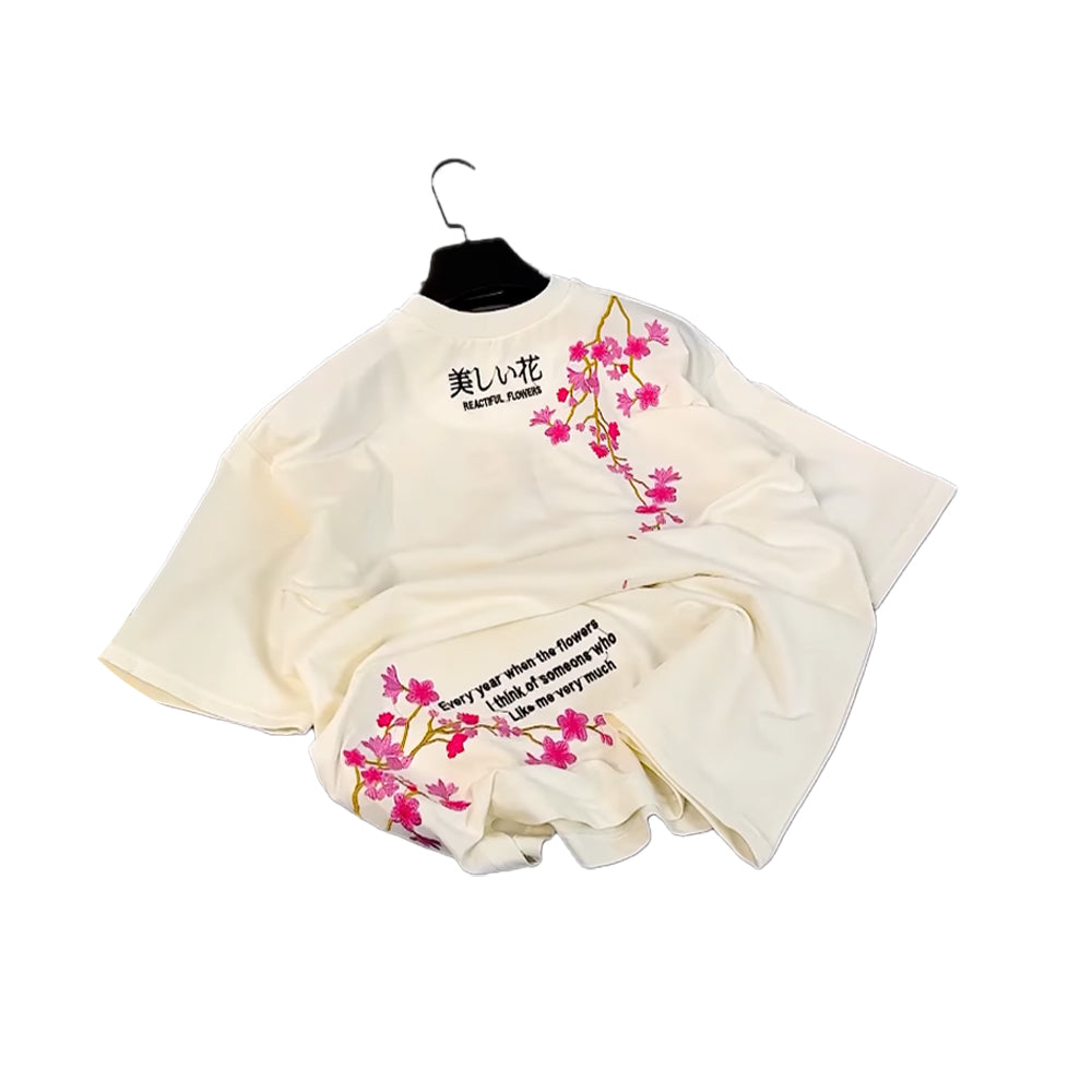 Sakura Bloom Embroidered Tee