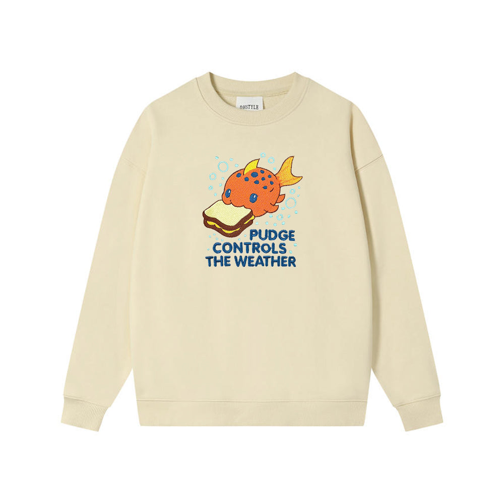 Pudge Forecast Embroidered Crewneck Sweatshirt