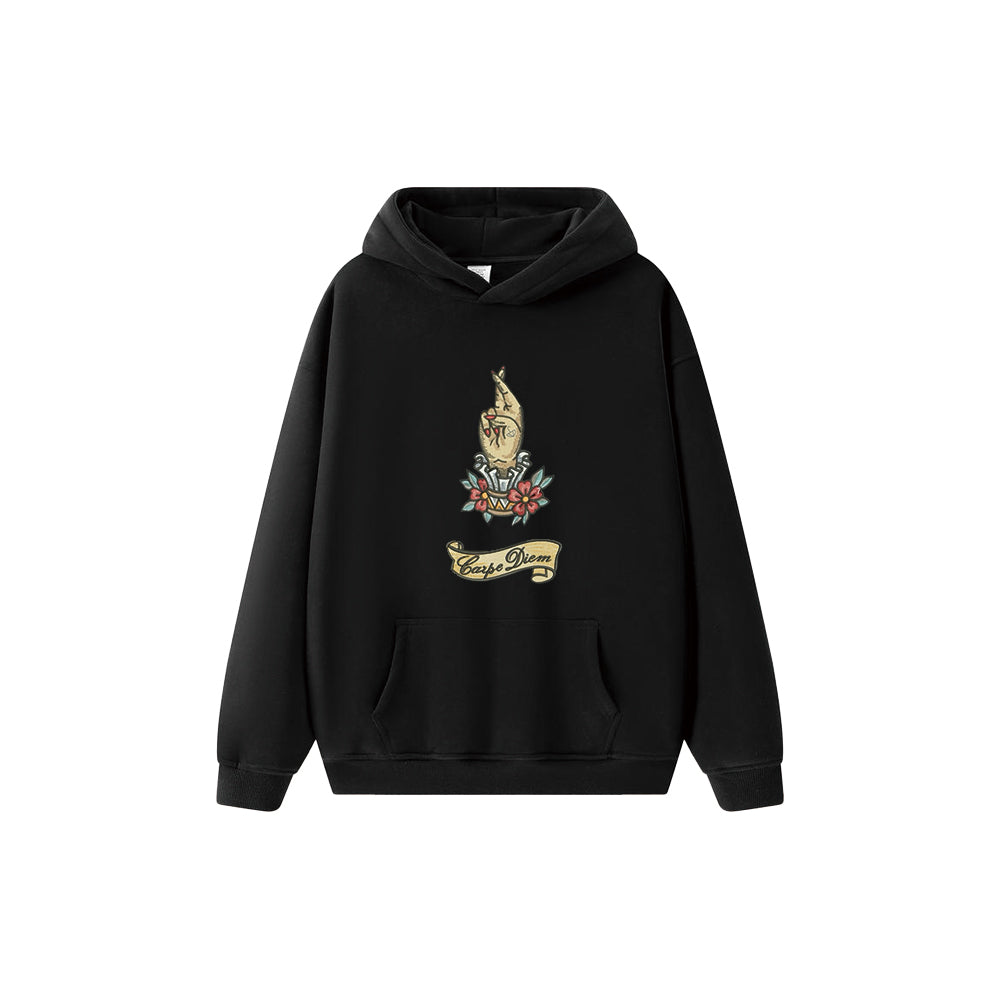 Embroidered Elegant Finger Flower Hoodie