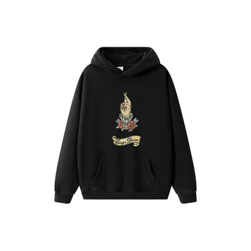 Embroidered Elegant Finger Flower Hoodie