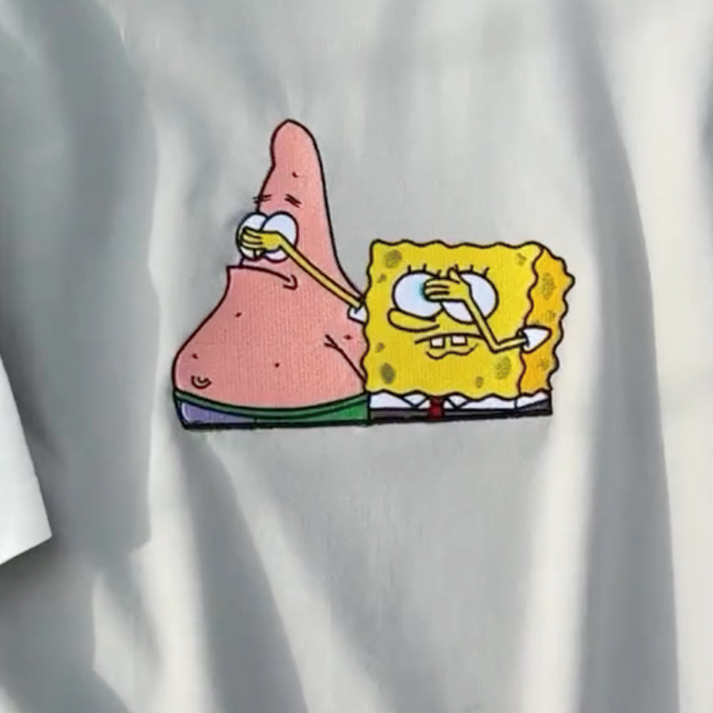 Embroidered SpongeBob Patrick T-shirt