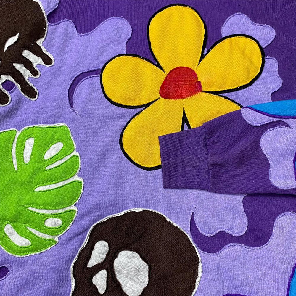 Skull Bloom Patch Hoodie