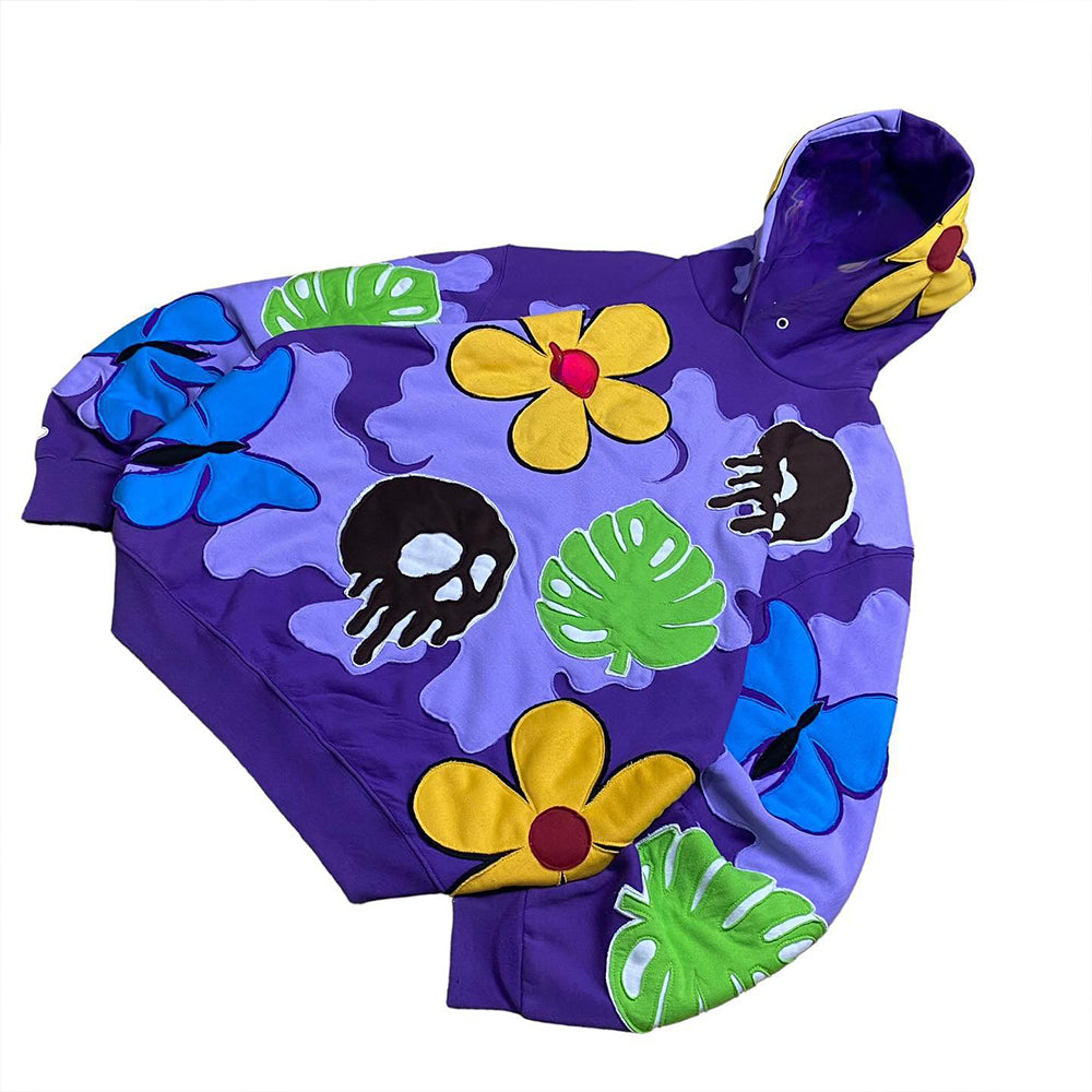 Skull Bloom Patch Hoodie
