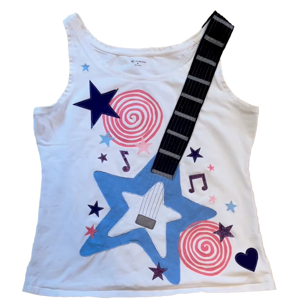 Musical Instrument Appliqué Casual Sleeveless Top