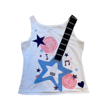 Musical Instrument Appliqué Casual Sleeveless Top