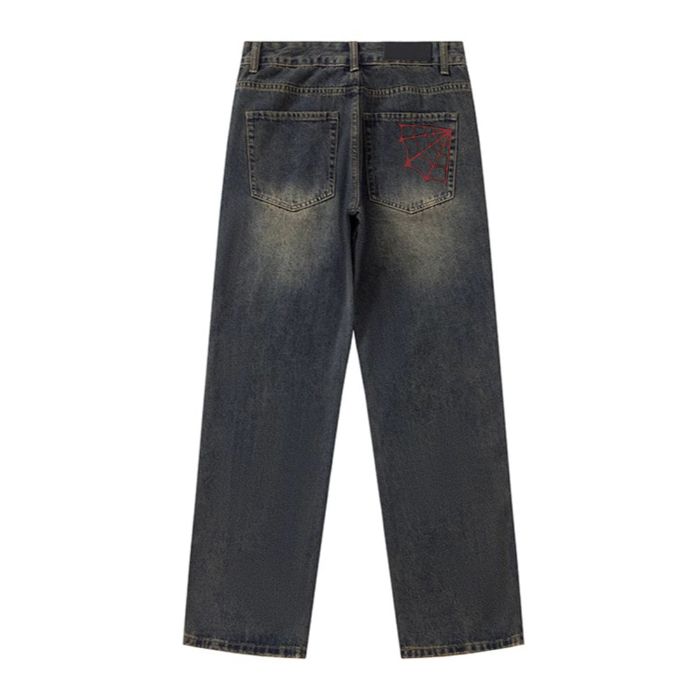 Vintage Spider Pattern Jeans