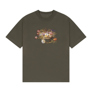 Embroidered Vintage Floral Still Life T-Shirt
