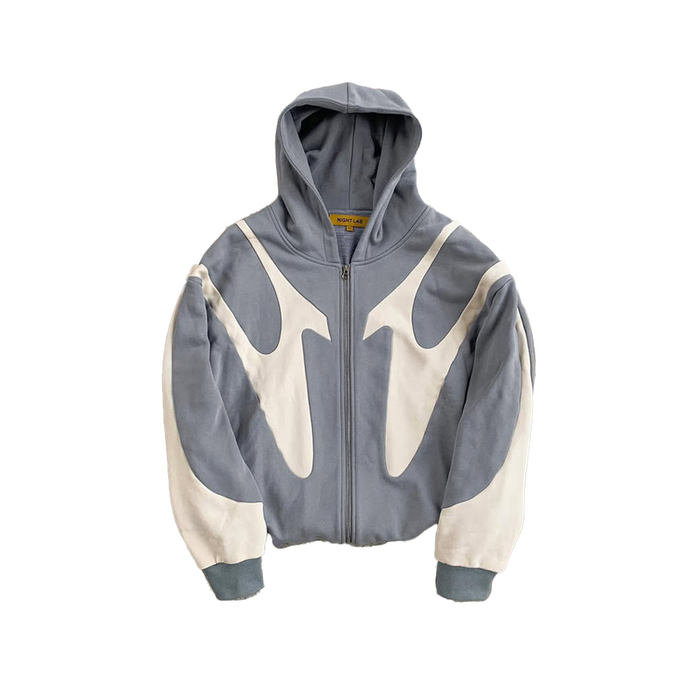 Contrast Zip-Up Hoodie