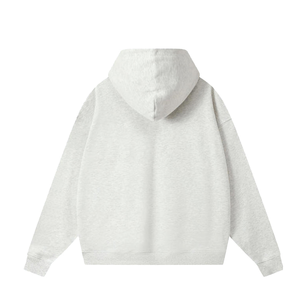 Classic Sports Car Embroidery × Minimalist Grey Hoodie