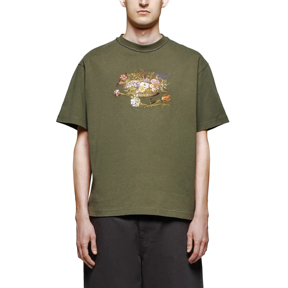 Embroidered Vintage Floral Still Life T-Shirt