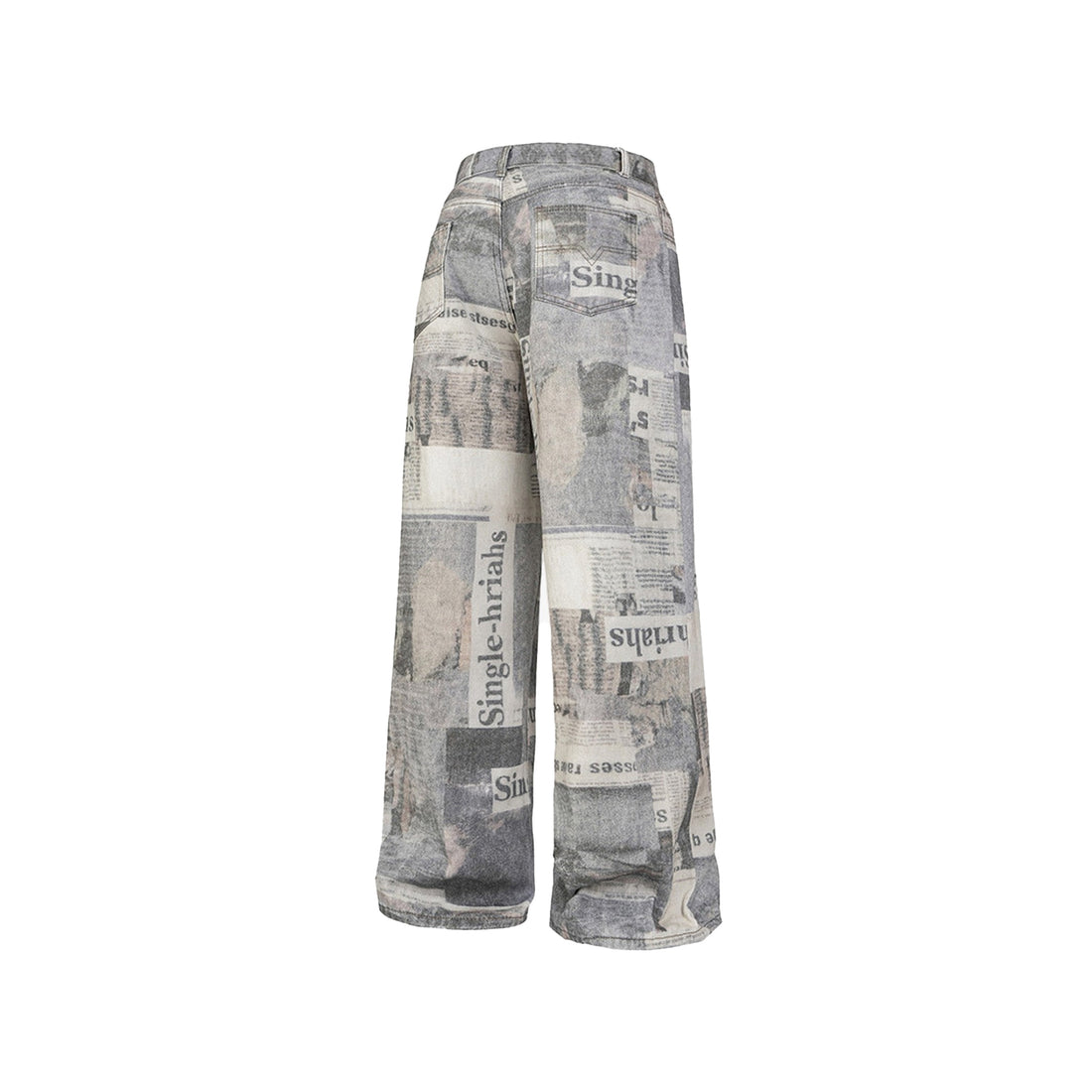 Graffiti Newspaper Baggy Jeans