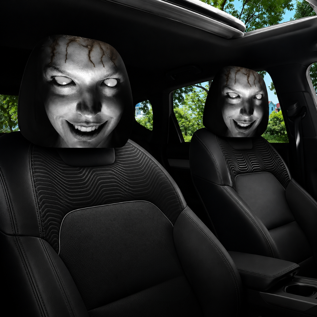 Spooky Ghost Car Headrest Cover