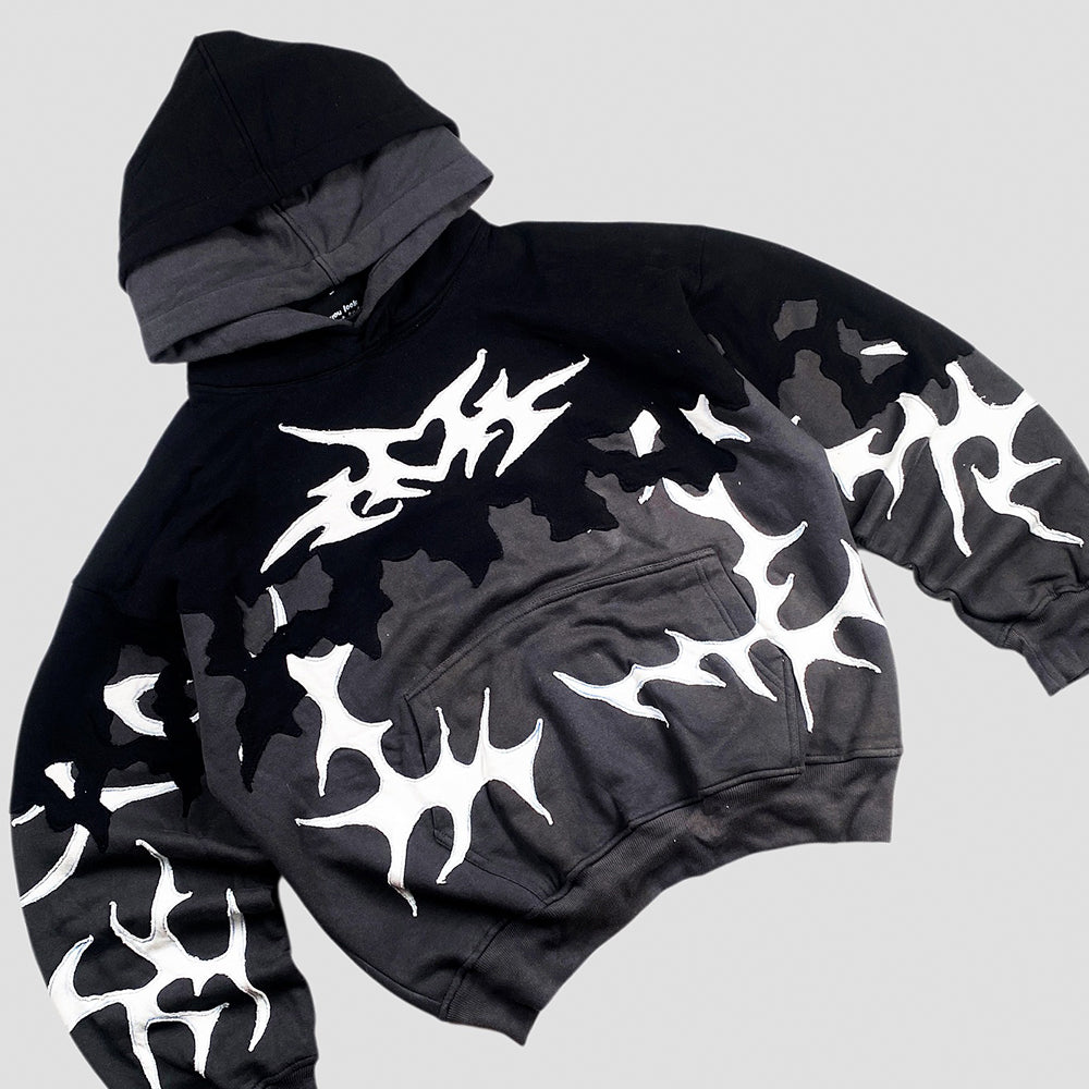 Creative Shape Cut & Sew Double Hooded Sweatshirt